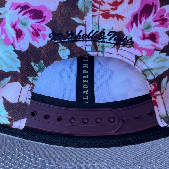 MITCHELL & NESS NEW YORK YANKEES FLORAL SNAPBACK HAT Purple Adjustable Fit NEW - Picture 4 of 4
